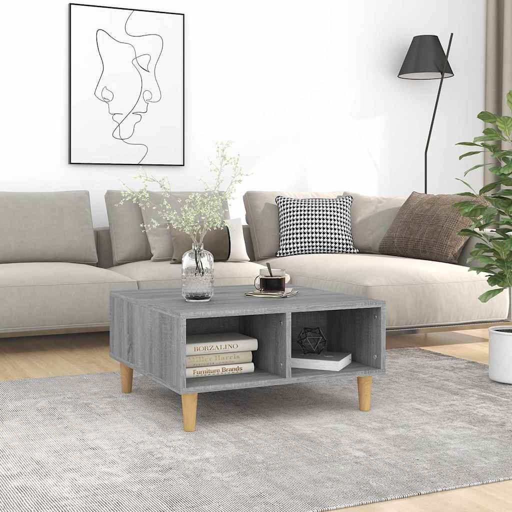 vidaXL Sohvapöytä harmaa Sonoma 60x60x30 cm lastulevy