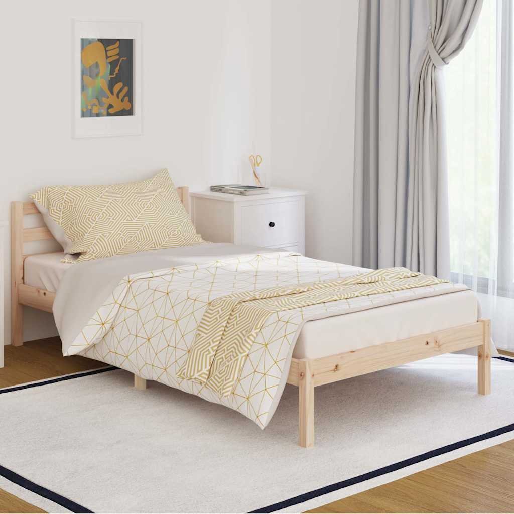 vidaXL Sängynrunko täysi mänty 100x200 cm