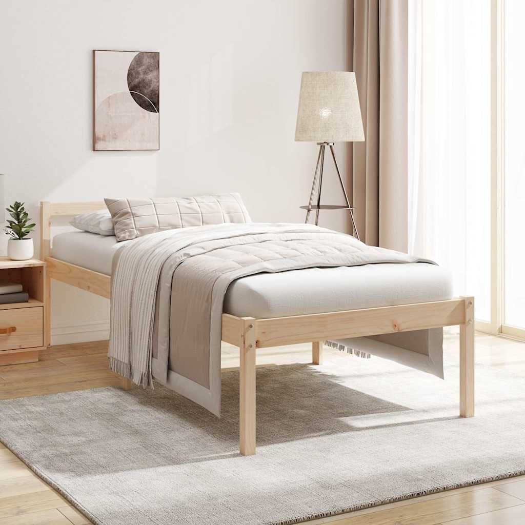 vidaXL Vanhusten sänky 75x190 cm Small Single täysi mänty