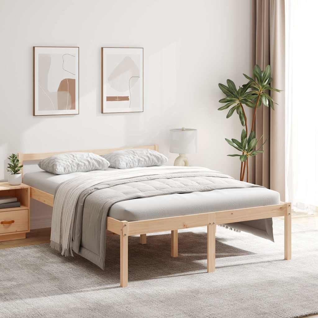 vidaXL Vanhusten sänky 140x190 cm täysi mänty