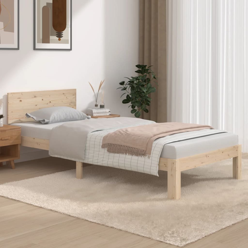 vidaXL Sängynrunko täysi mänty 90x200 cm
