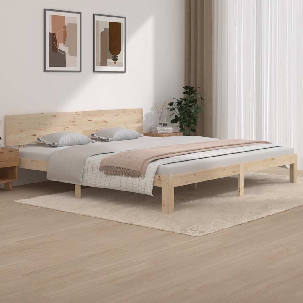 vidaXL Sängynrunko täysi mänty 200 x 200 cm