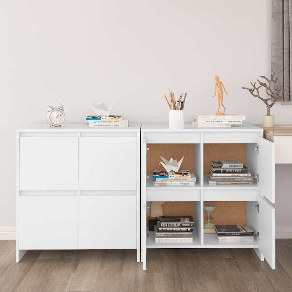 vidaXL Senkit 2 kpl valkoinen 70x41x75 cm tekninen puu