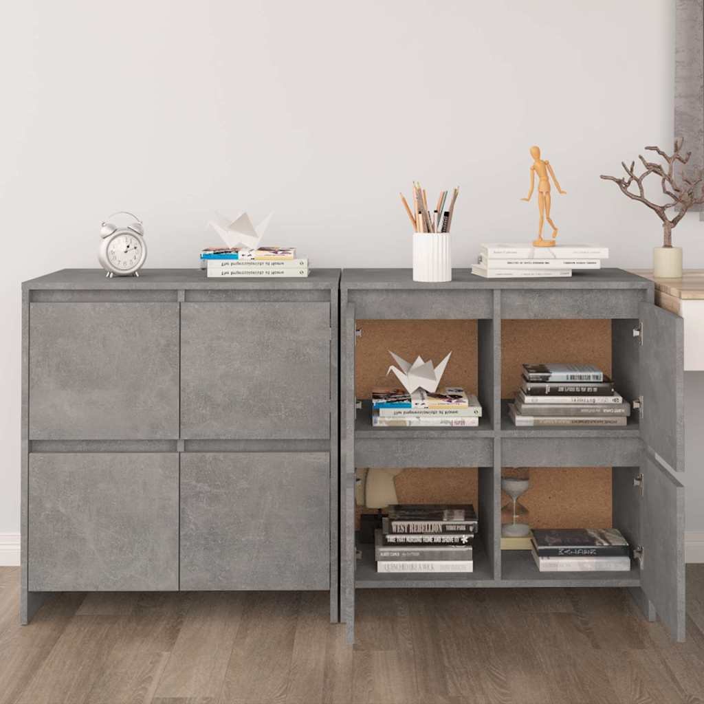 vidaXL Senkit 2 kpl betoninharmaa 70x41x75 cm lastulevy