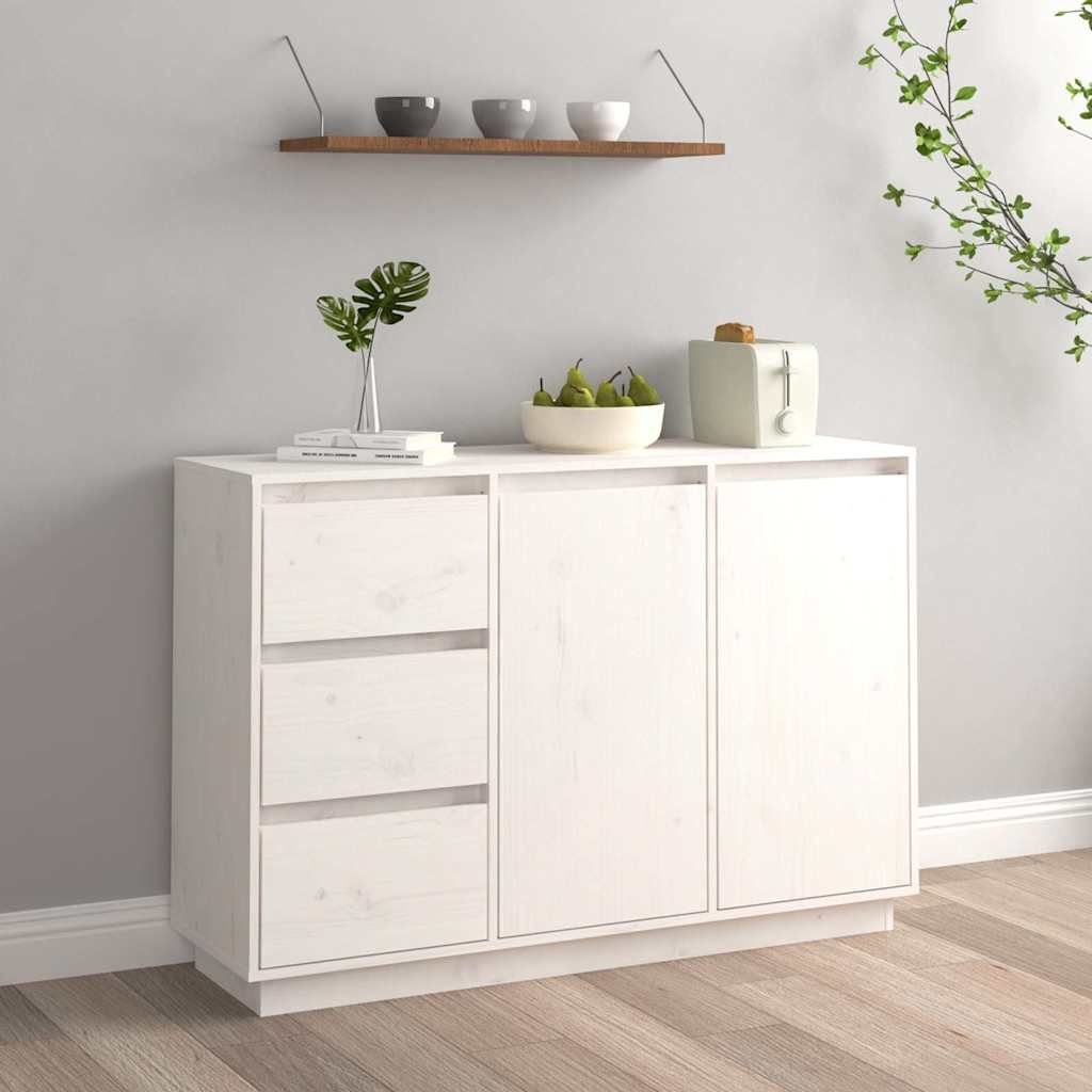 vidaXL Senkki valkoinen 111x34x75 cm täysi mänty