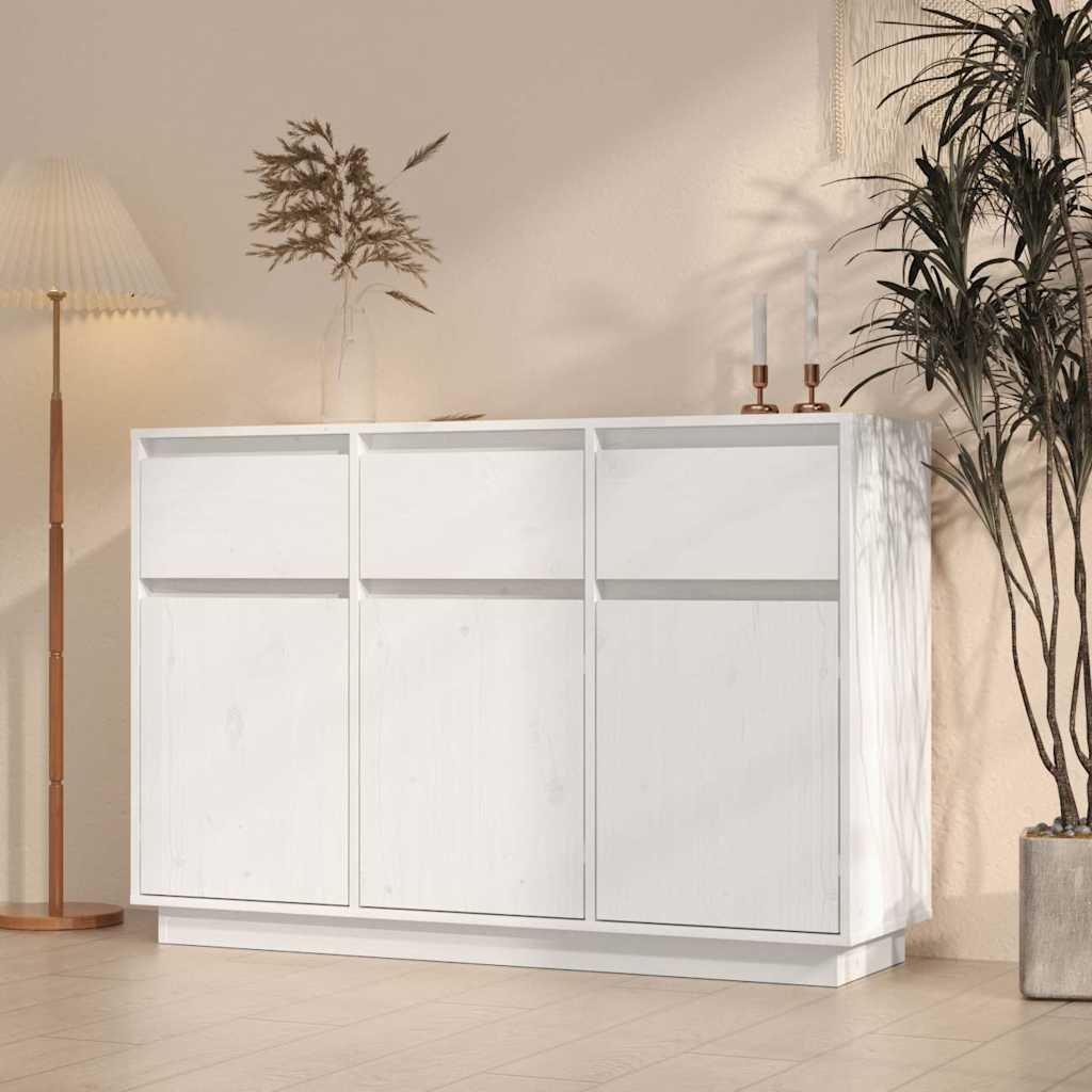 vidaXL Senkki valkoinen 111x36x75 cm täysi mänty