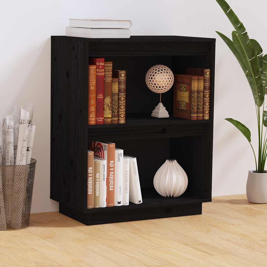 vidaXL Konsolikaappi musta 60x34x75 cm täysi mänty