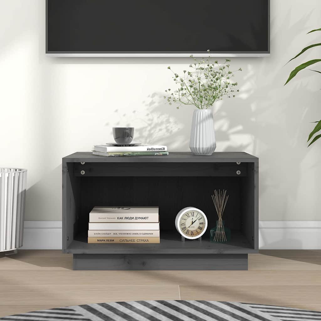 vidaXL TV-taso harmaa 60x35x35 cm täysi mänty