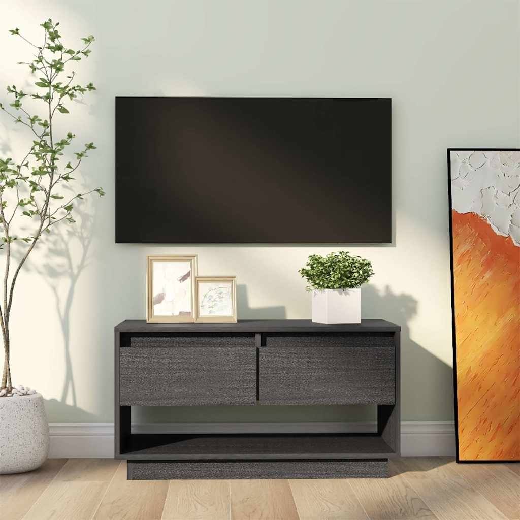 vidaXL TV-taso harmaa 74x34x40 cm täysi mänty