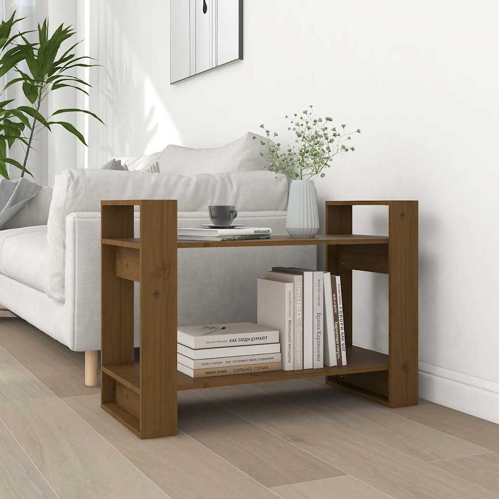 vidaXL Kirjahylly/tilanjakaja hunajanruskea 80x35x56,5 cm täysi mänty