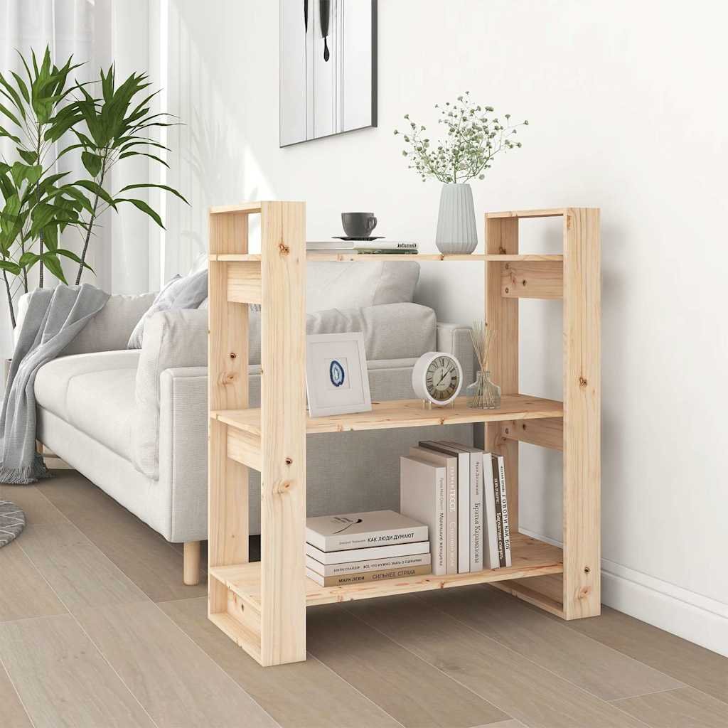 vidaXL Kirjahylly/Huonijakaja 80x35x91 cm Täyspuu Mänty