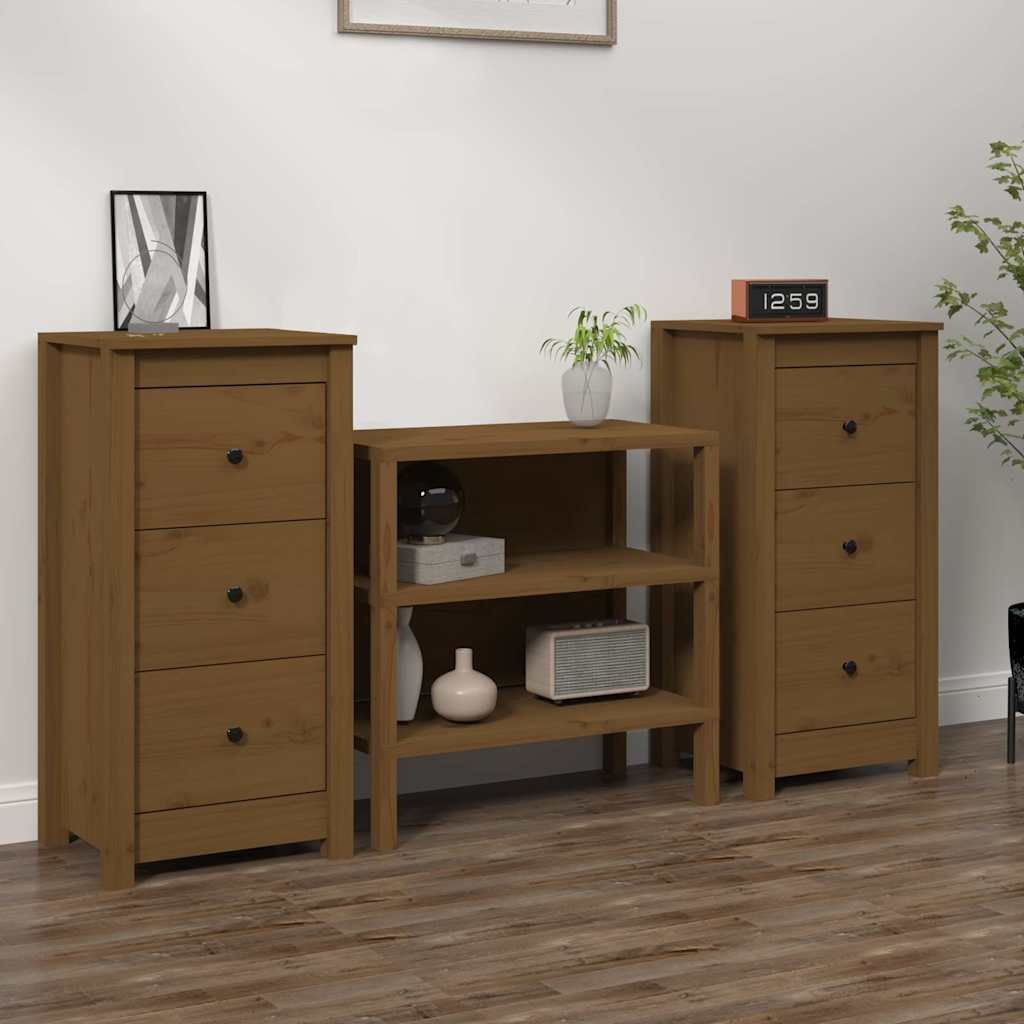 vidaXL Senkit 2 kpl hunajanruskea 40x35x80 cm täysi mänty