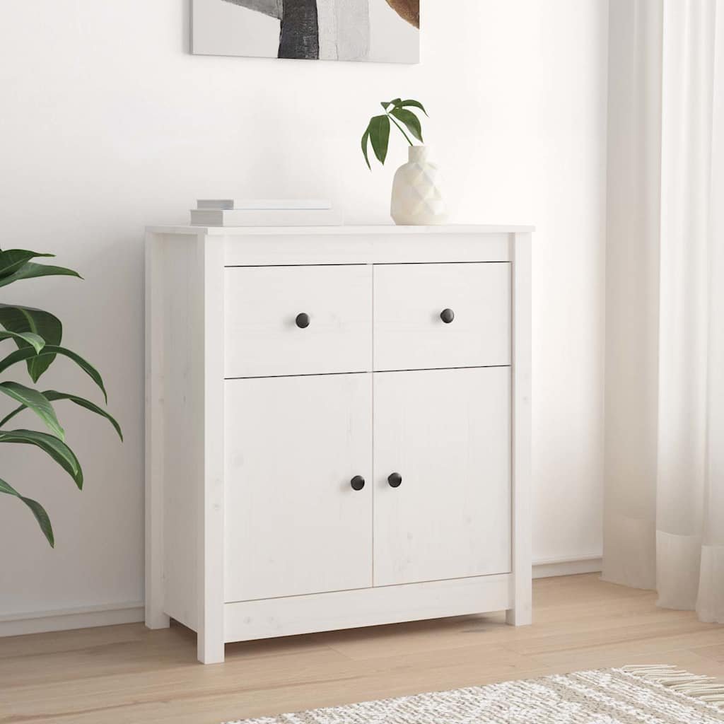 vidaXL Senkki valkoinen 70x35x80 cm täysi mänty