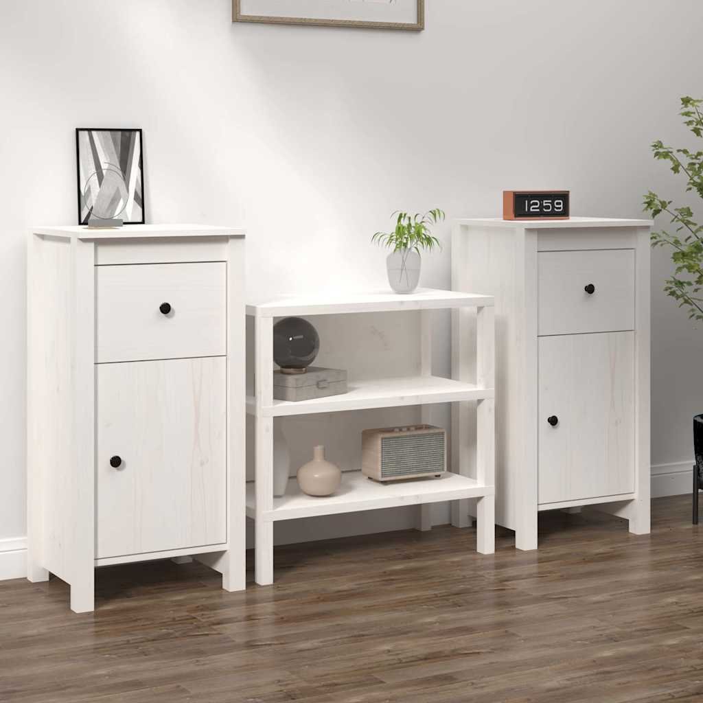 vidaXL Senkit 2 kpl valkoinen 40x35x80 cm täysi mänty