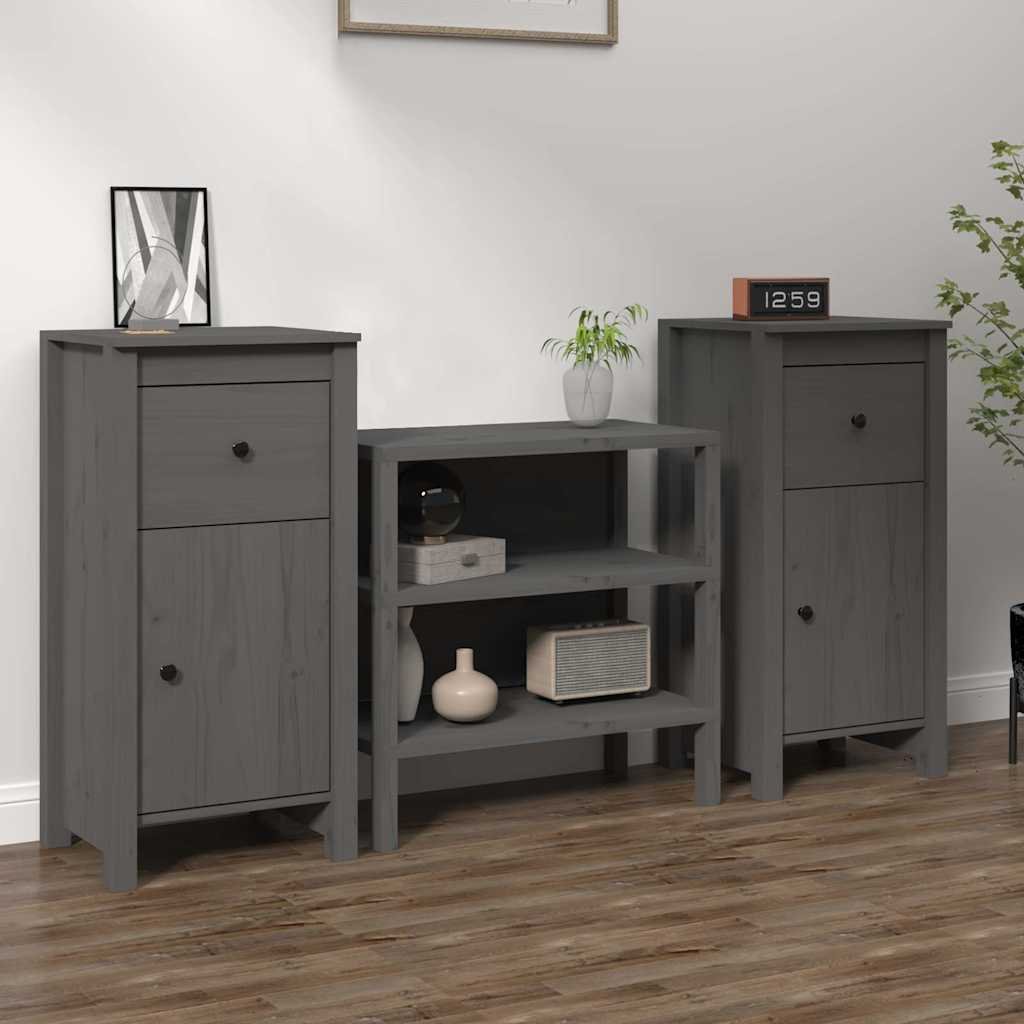 vidaXL Senkit 2 kpl harmaa 40x35x80 cm täysi mänty