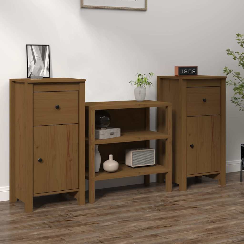 vidaXL Senkit 2 kpl hunajanruskea 40x35x80 cm täysi mänty
