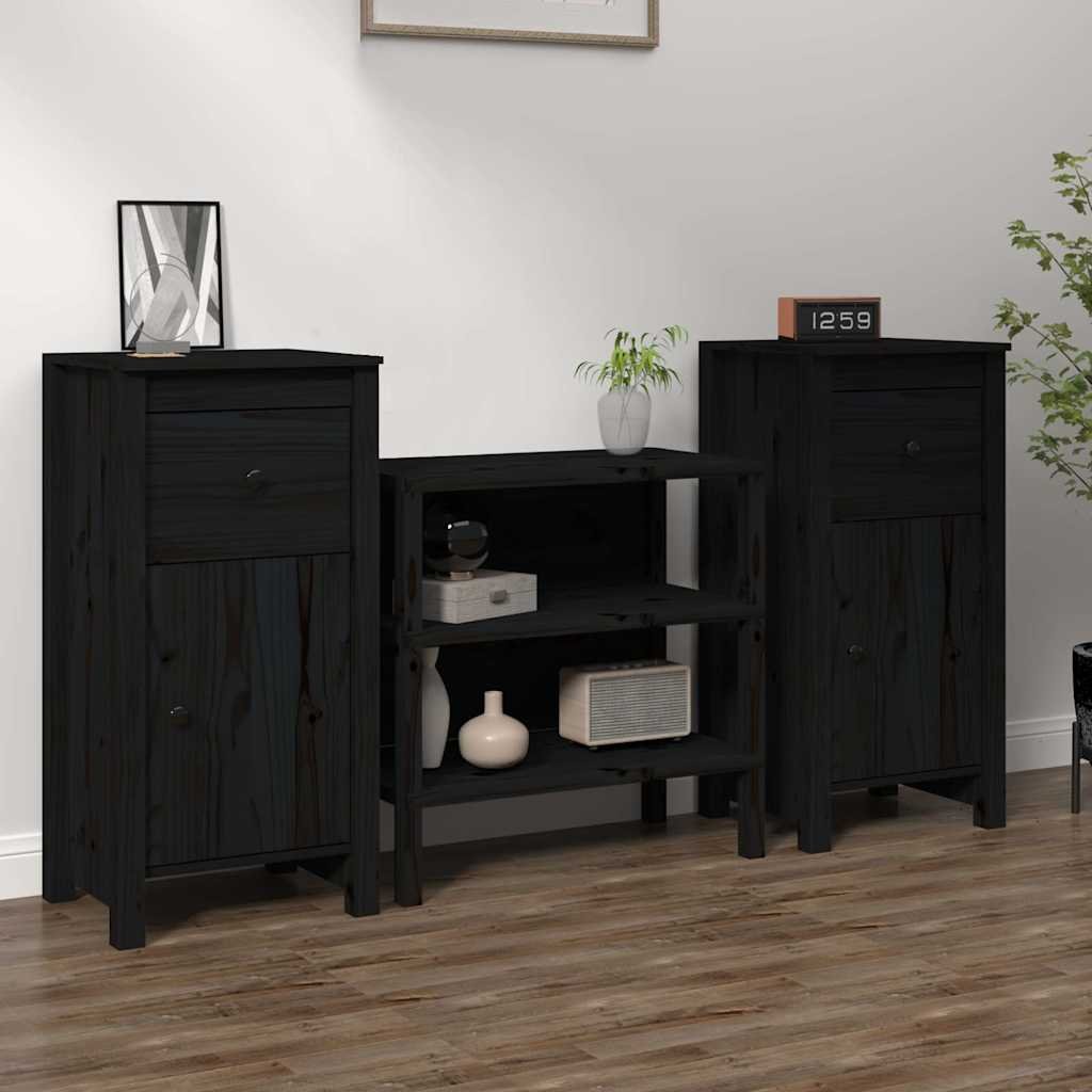 vidaXL Senkit 2 kpl musta 40x35x80 cm täysi mänty