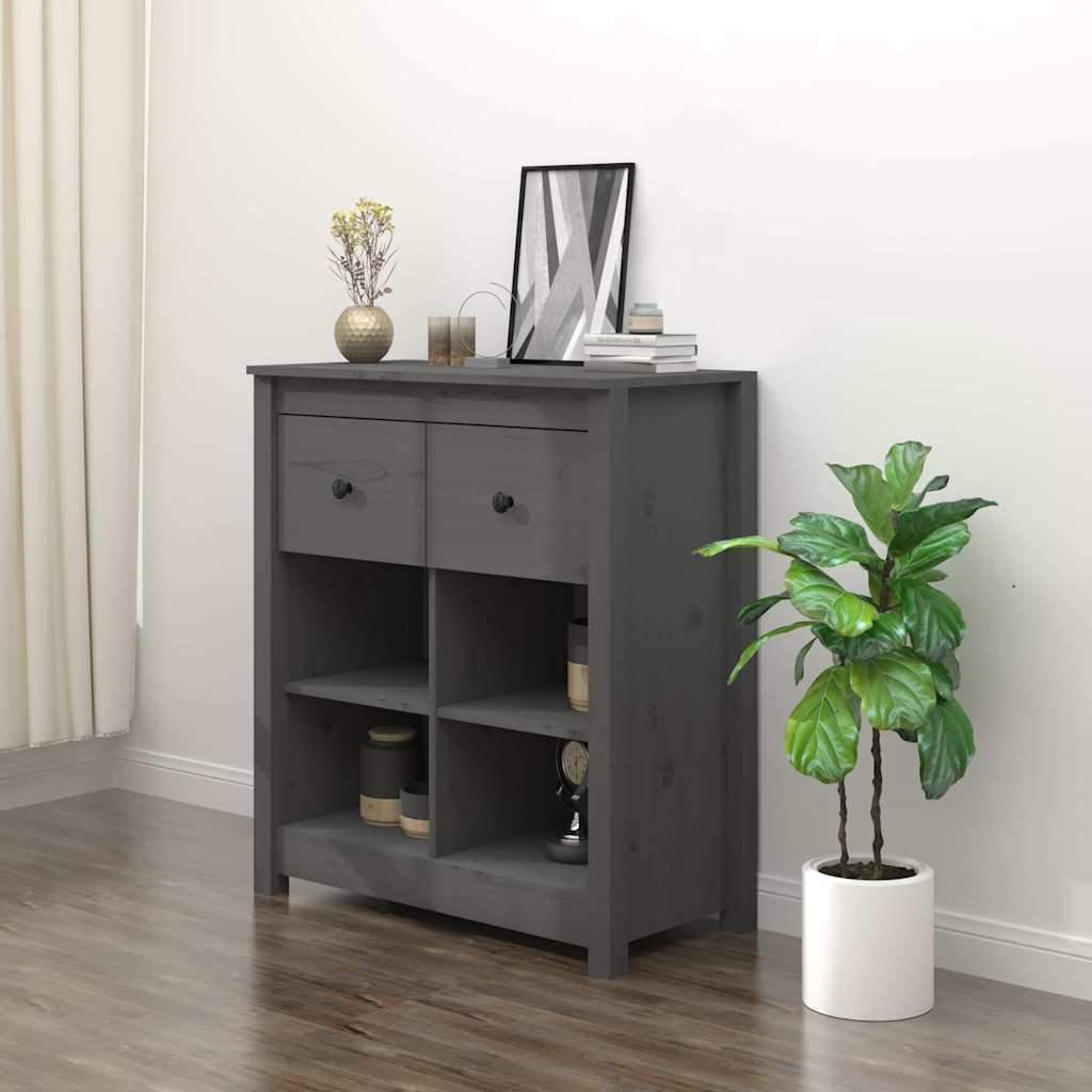 vidaXL Senkki harmaa 70x35x80 cm täysi mänty