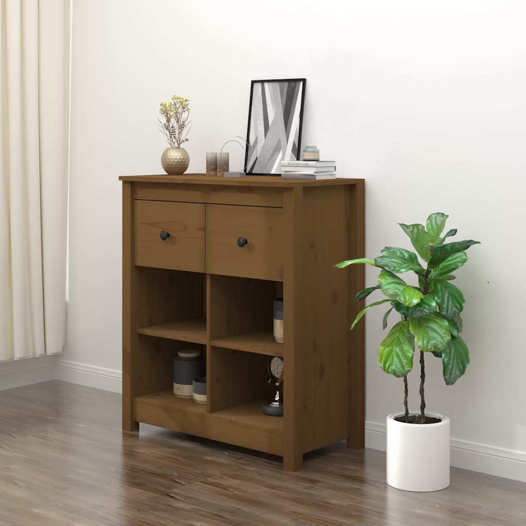 vidaXL Senkki hunajanruskea 70x35x80 cm täysi mänty