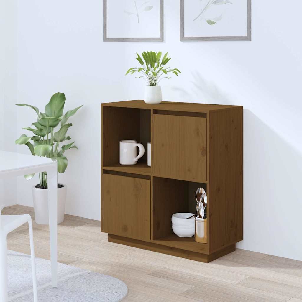 vidaXL Senkki hunajanruskea 74x35x80 cm täysi mänty