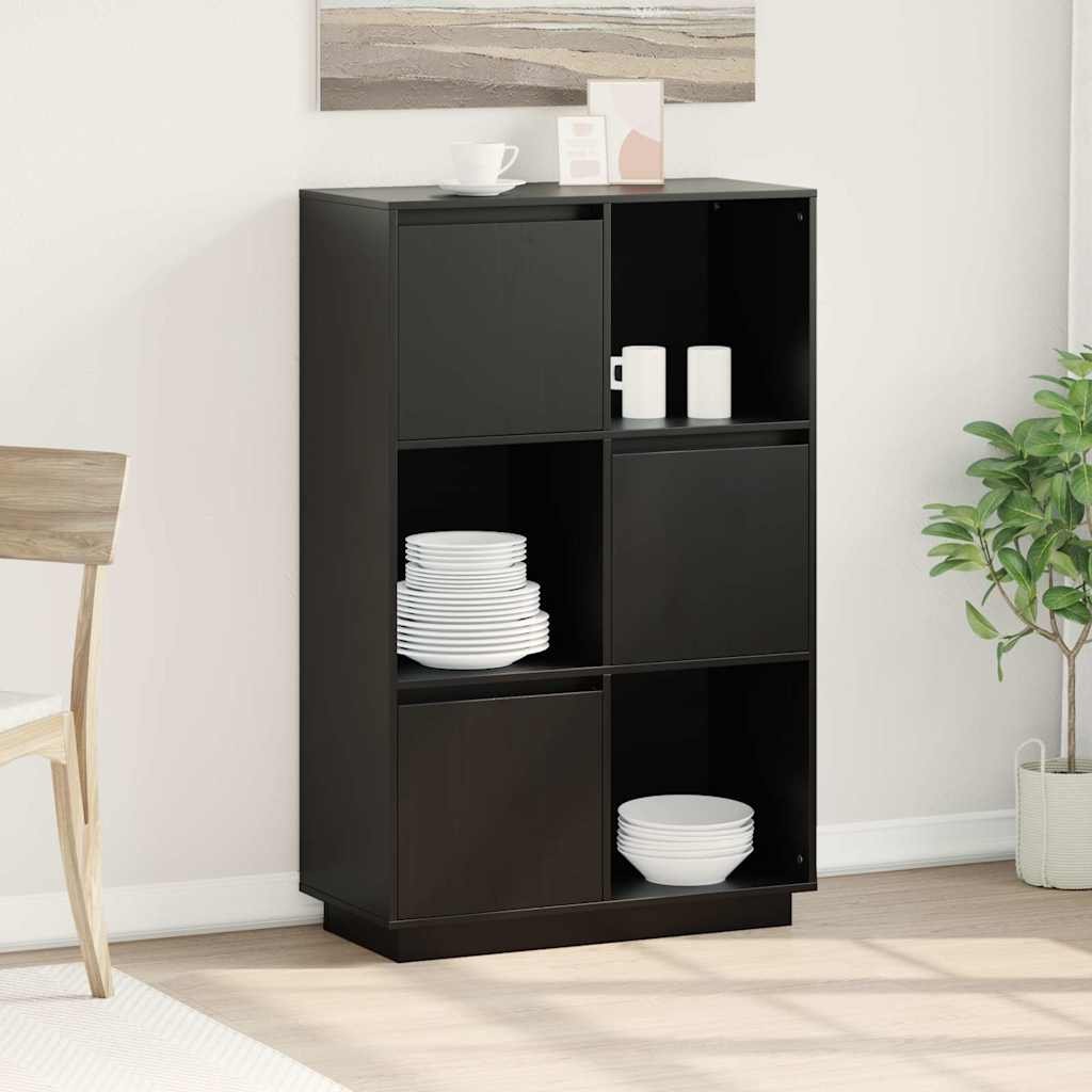 vidaXL Kaappi musta 74x35x117 cm täysi mänty