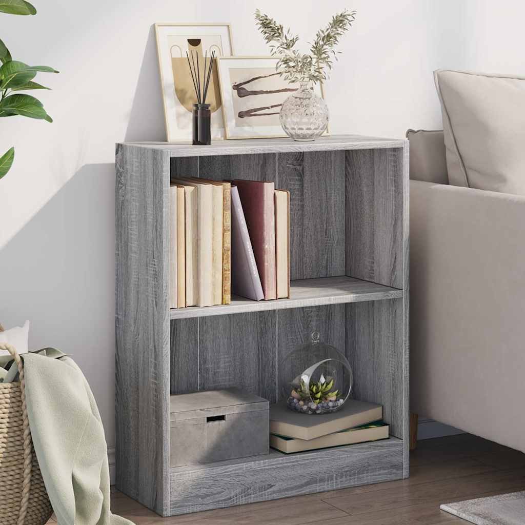vidaXL Kirjahylly harmaa Sonoma 60x24x76 cm tekninen puu