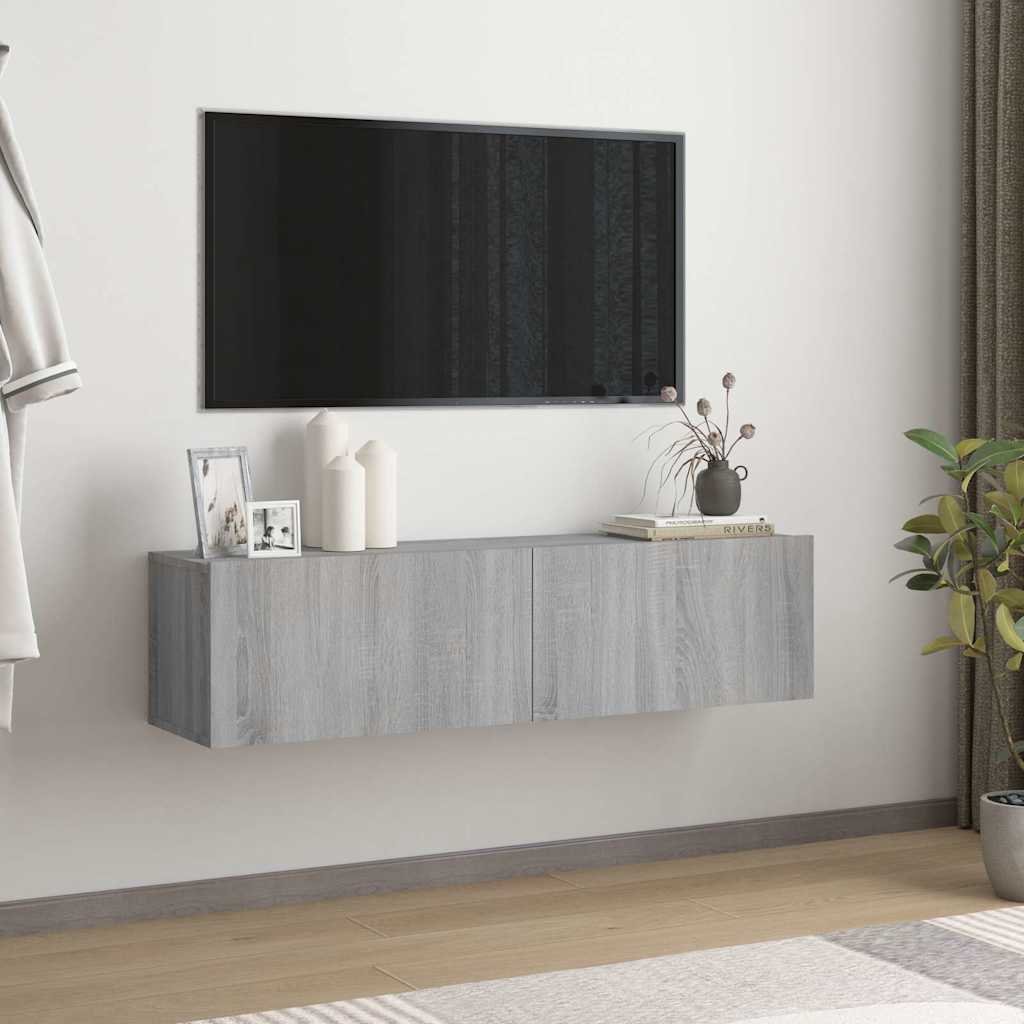 vidaXL TV-seinäkaappi harmaa Sonoma 120x30x30 cm tekninen puu