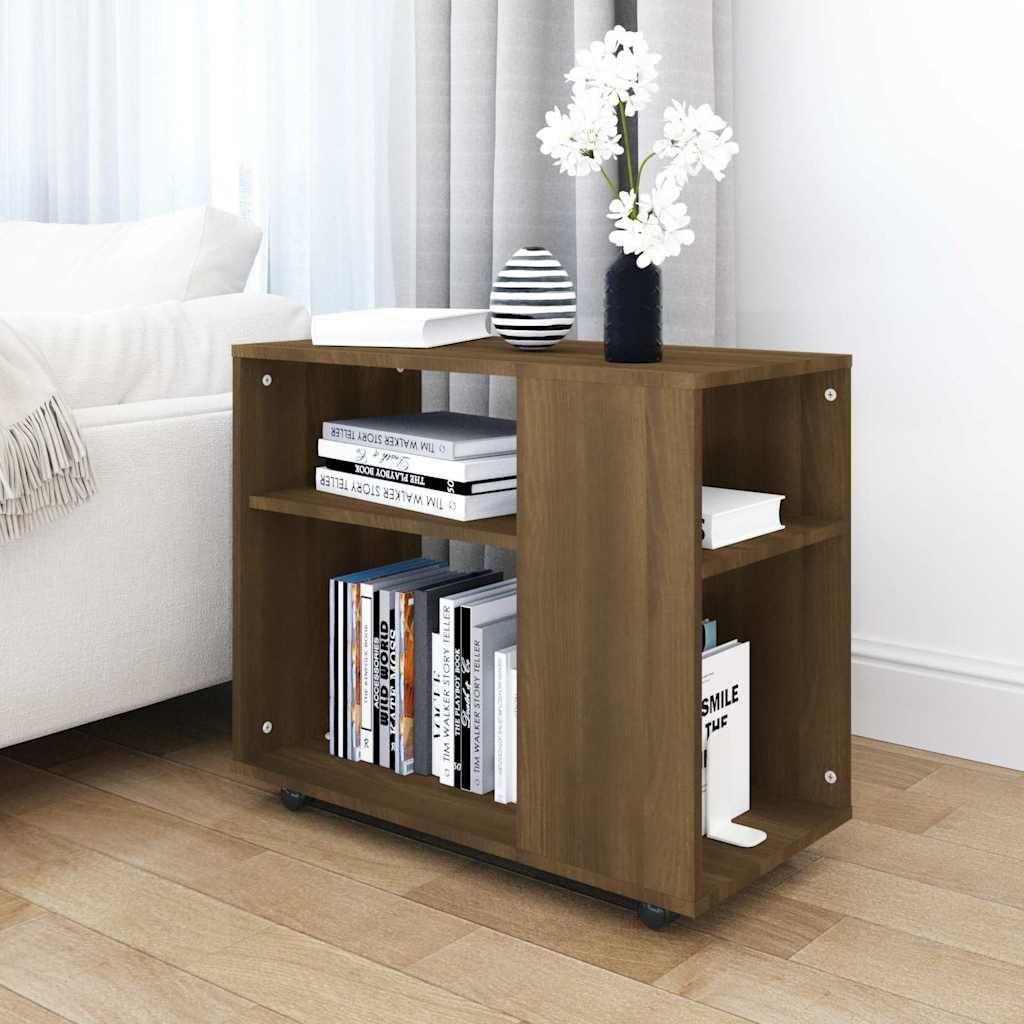 vidaXL Sivupöytä ruskea tammi 70x35x60,5 cm tekninen puu