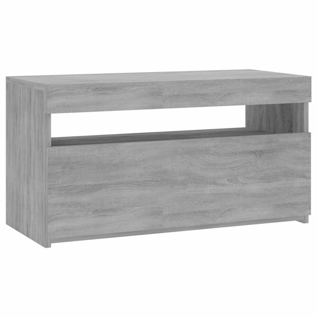 vidaXL TV-taso LED-valoilla harmaa Sonoma 75x35x40 cm