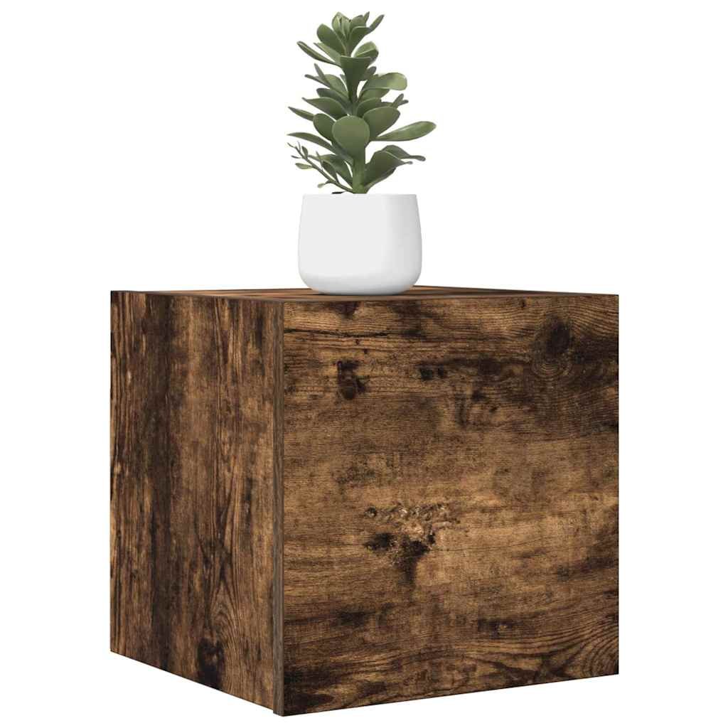vidaXL Seinäkiinnitettävät TV-kaapit 2 kpl savutammi 30,5x30x30 cm