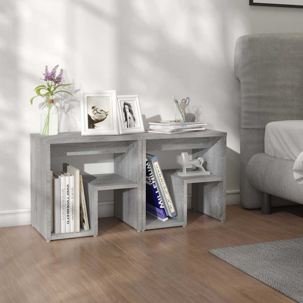 vidaXL Yöpöydät 2 kpl harmaa Sonoma 40x30x40 cm tekninen puu