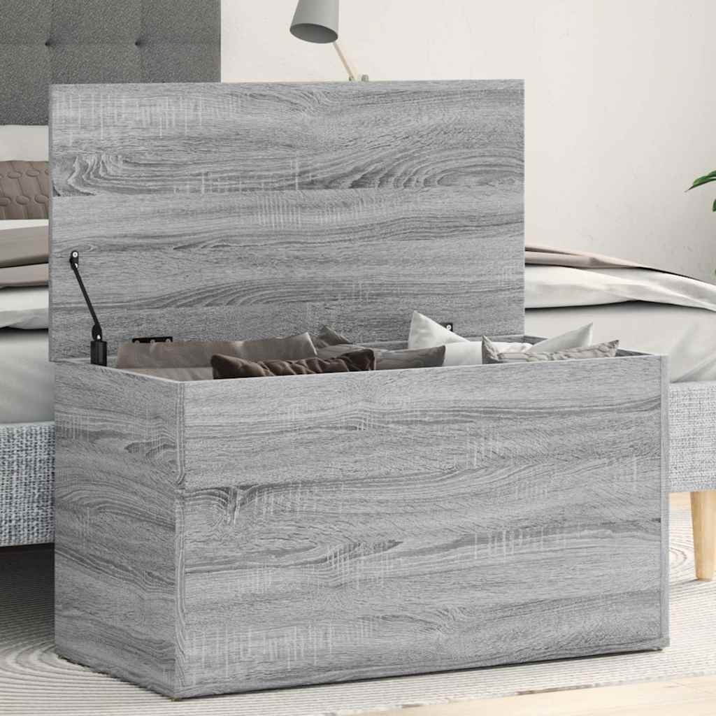 vidaXL Säilytysarkku harmaa Sonoma 84x42x46 cm tekninen puu