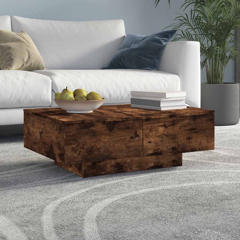 vidaXL Sohvapöytä savutammi 90x60x31 cm tekninen puu