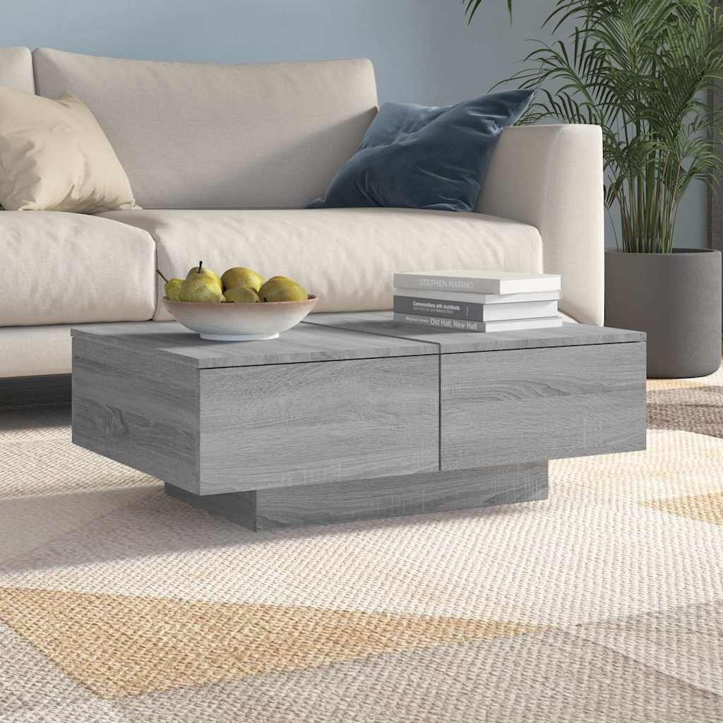 vidaXL Sohvapöytä harmaa Sonoma 90x60x31 cm tekninen puu