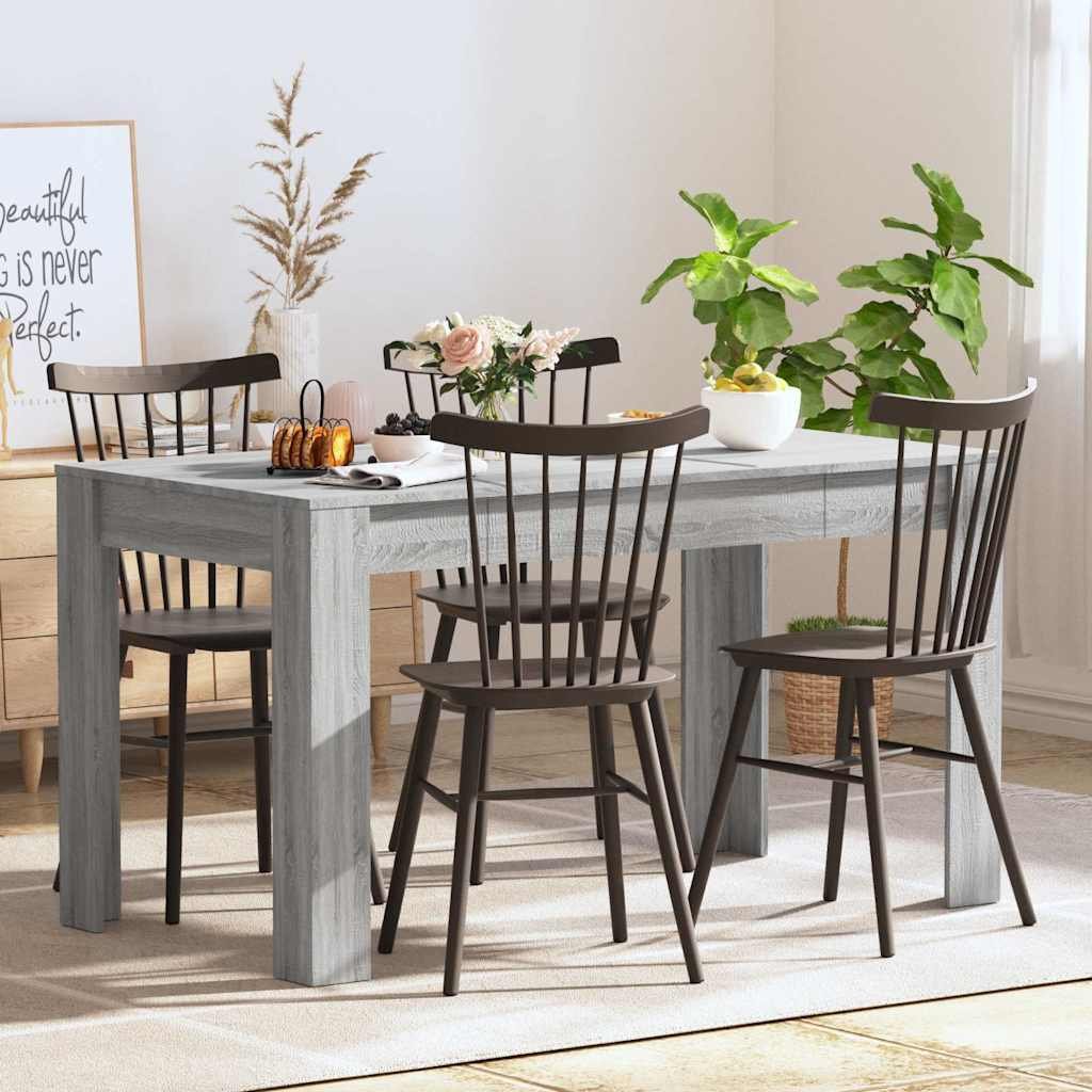 vidaXL Ruokapöytä harmaa Sonoma 140x74,5x76 cm tekninen puu