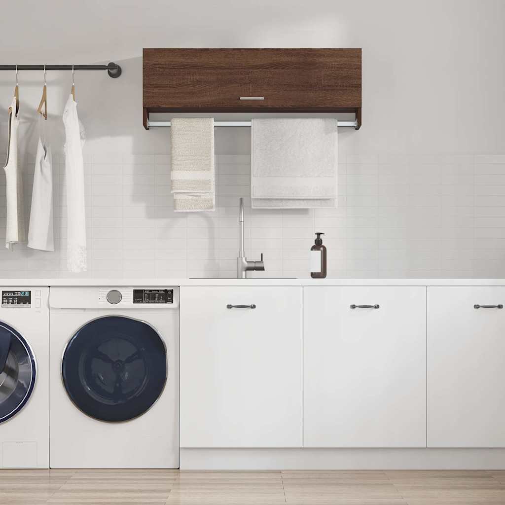vidaXL Vaatekaappi ruskea tammi 100x32,5x35 cm tekninen puu