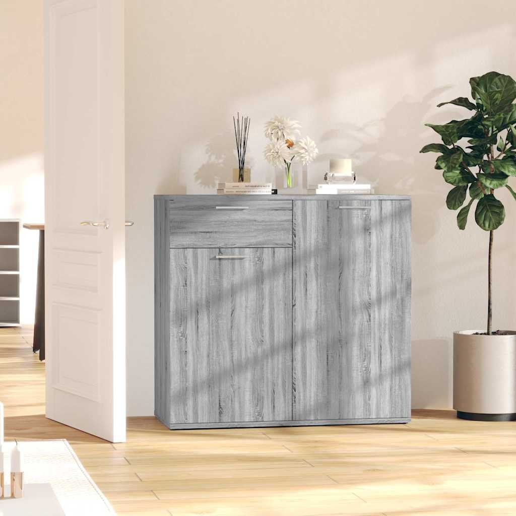 vidaXL Senkki harmaa Sonoma 80x36x75 cm tekninen puu