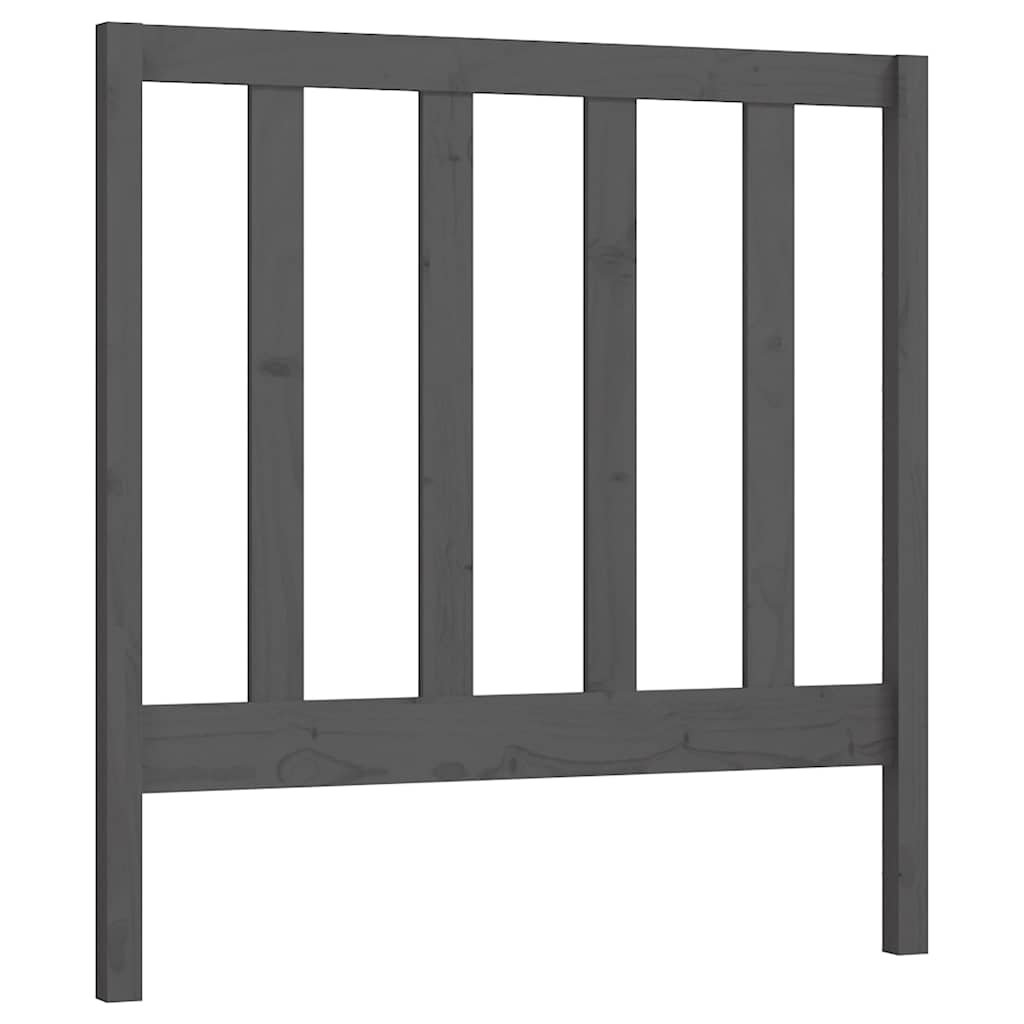 vidaXL Sängynpääty harmaa 81x4x100 cm täysi mänty
