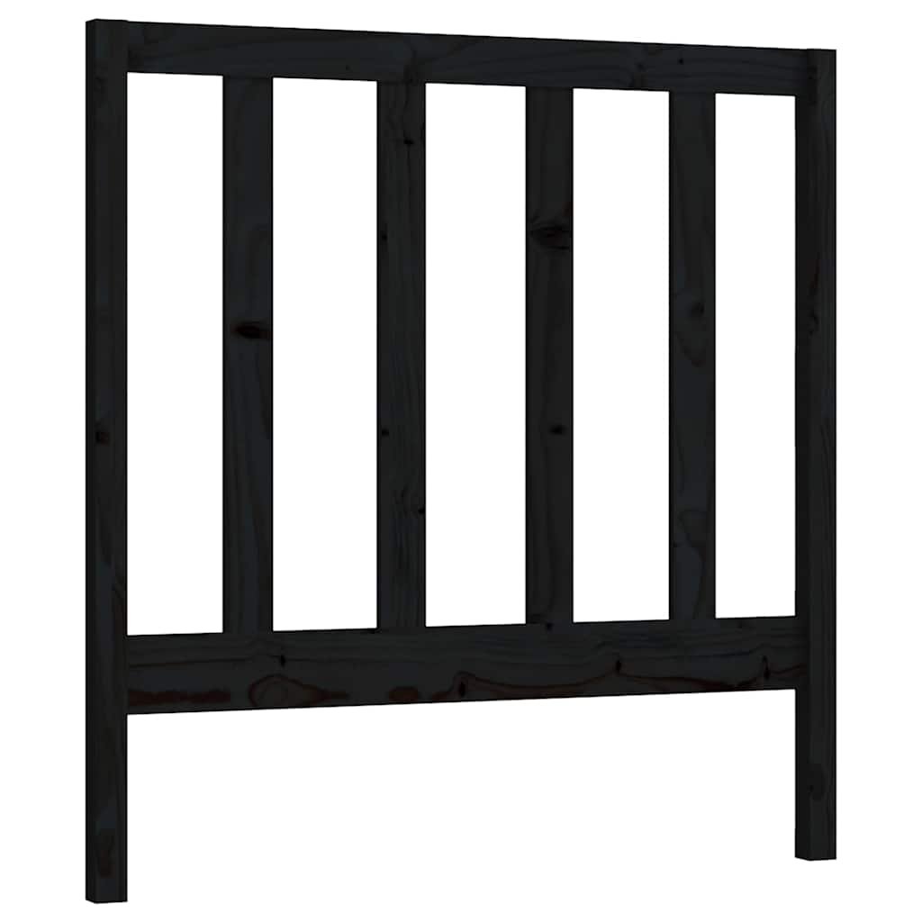 vidaXL Sängynpääty musta 81x4x100 cm täysi mänty