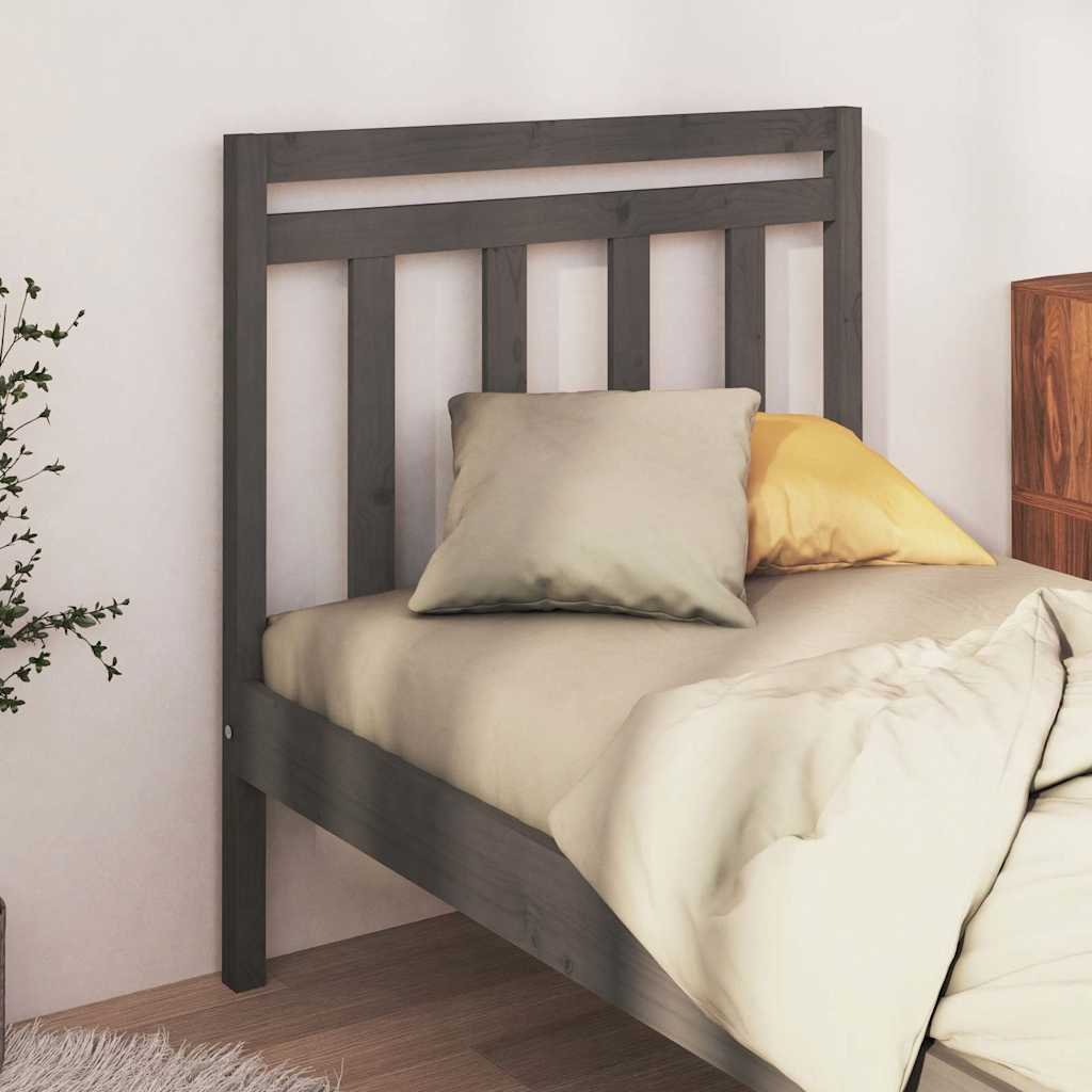 vidaXL Sängynpääty harmaa 81x4x100 cm täysi mänty