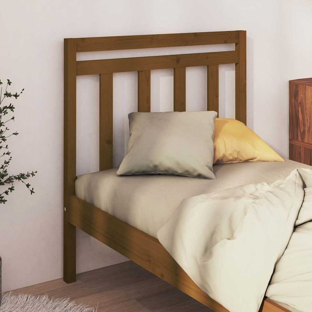 vidaXL Sängynpääty hunajanruskea 106x4x100 cm täysi mänty