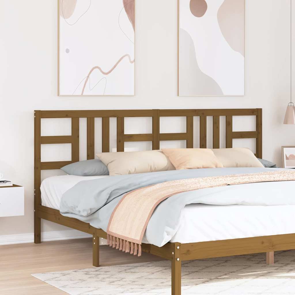 vidaXL Sängynpääty hunajanruskea 206x4x100 cm täysi mänty