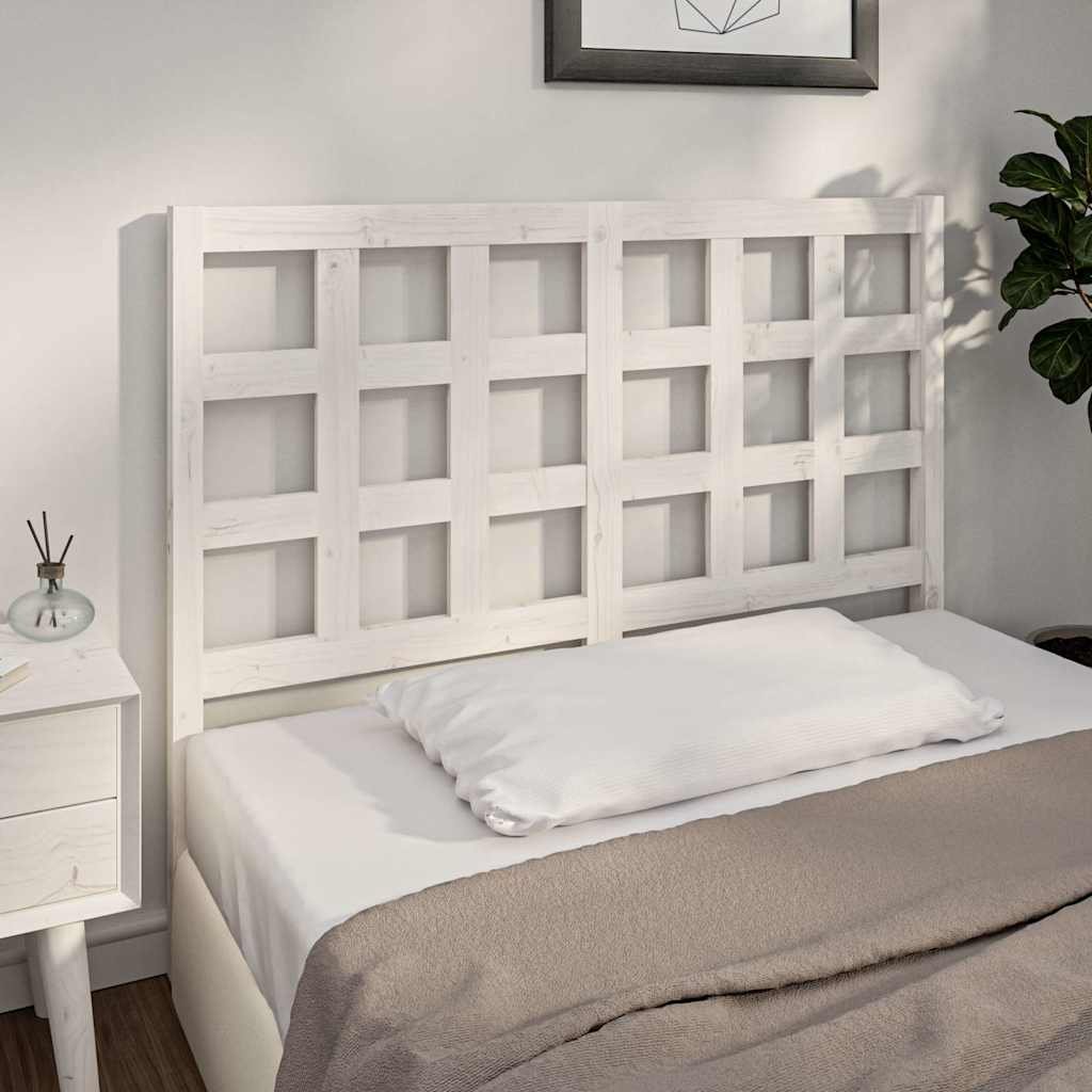 vidaXL Sängynpääty valkoinen 125,5x4x100 cm täysi mänty