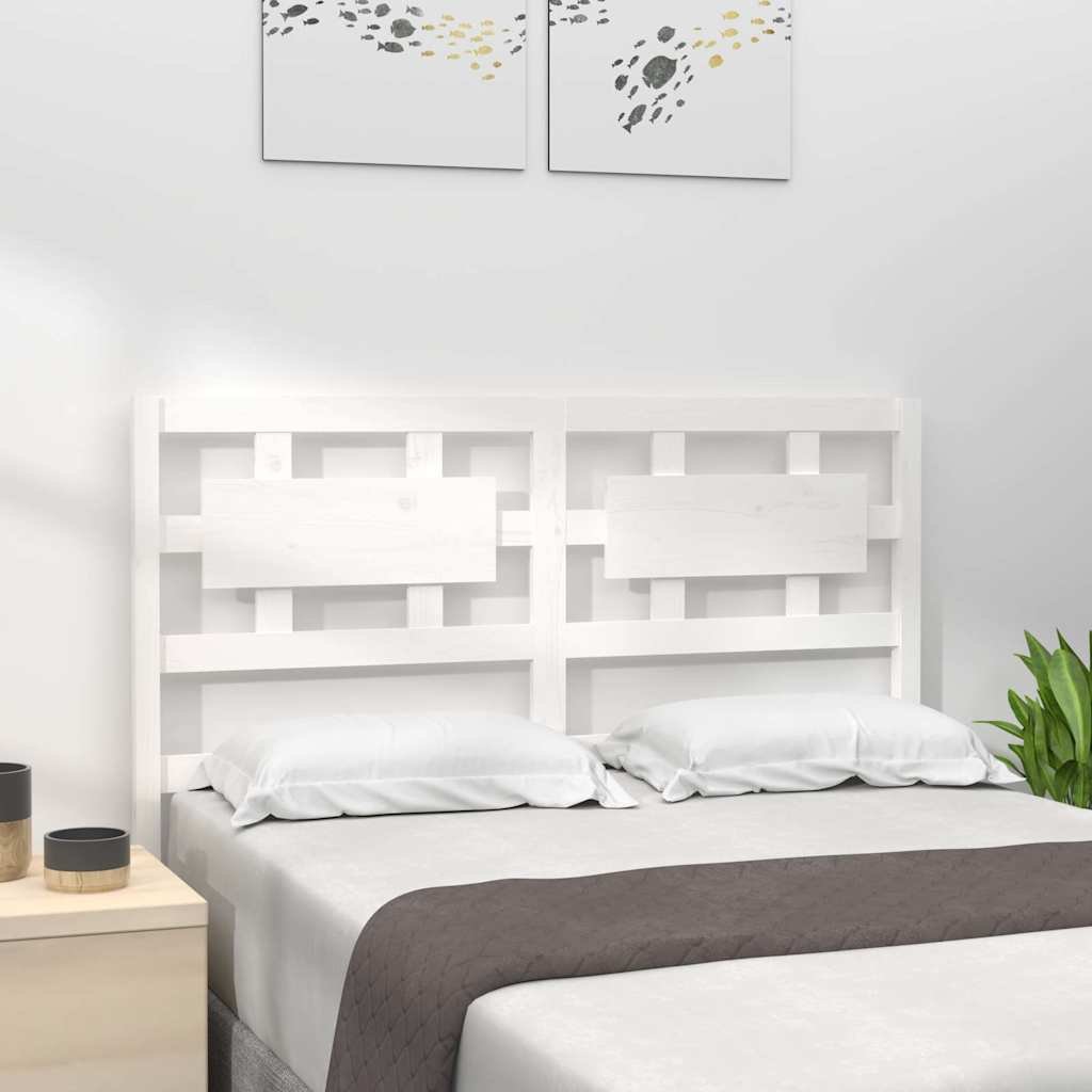 vidaXL Sängynpääty valkoinen 125,5x4x100 cm täysi mänty
