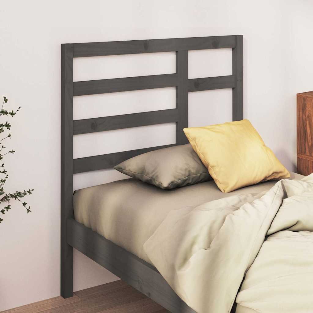 vidaXL Sängynpääty harmaa 81x4x104 cm täysi mänty