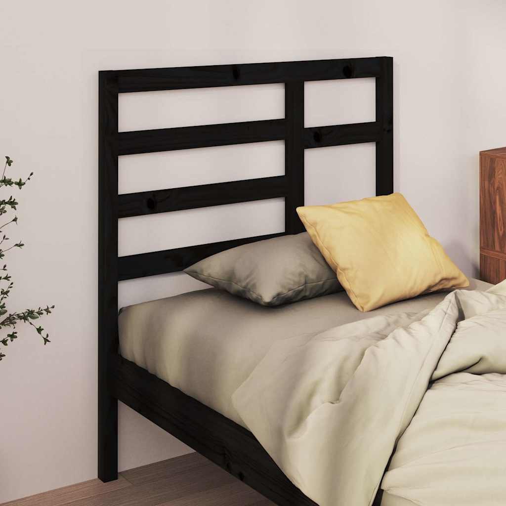 vidaXL Sängynpääty musta 96x4x104 cm täysi mänty