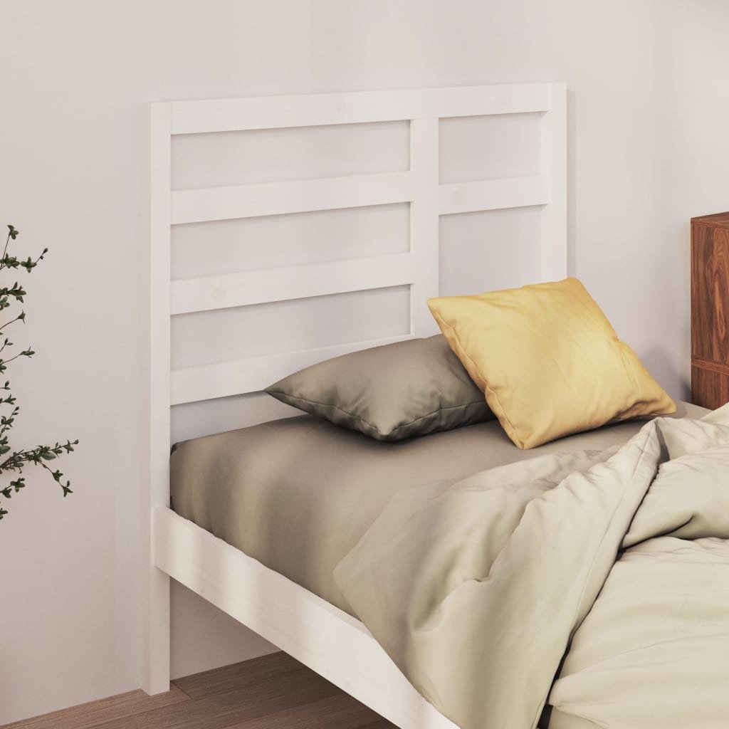 vidaXL Sängynpääty valkoinen 106x4x104 cm täysi mänty