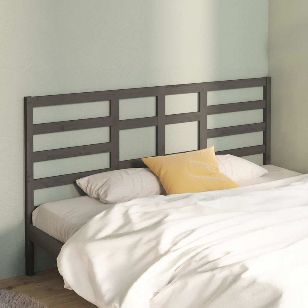 vidaXL Sängynpääty harmaa 186x4x104 cm täysi mänty