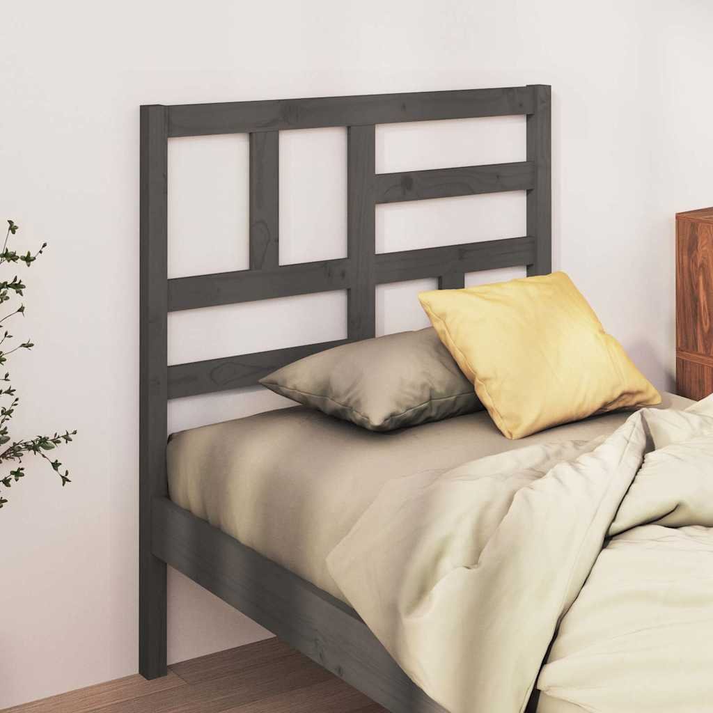 vidaXL Sängynpääty harmaa 81x4x104 cm täysi mänty