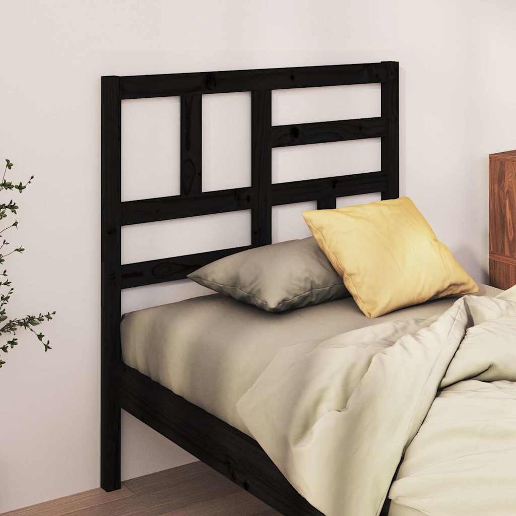 vidaXL Sängynpääty musta 96x4x104 cm täysi mänty